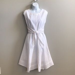 CAbi Lizzie White Eyelet Front Tie Dress #5106